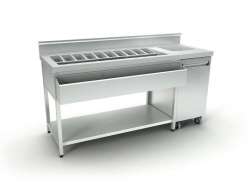 Ερμάριο μπαρ bar station inox 100x70x87 BARS100