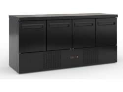 Ανοξείδωτο ψυγείο πάγκος συντήρηση PSM18060DM/BLC με 4 πόρτες μηχανή κάτω BLACK
